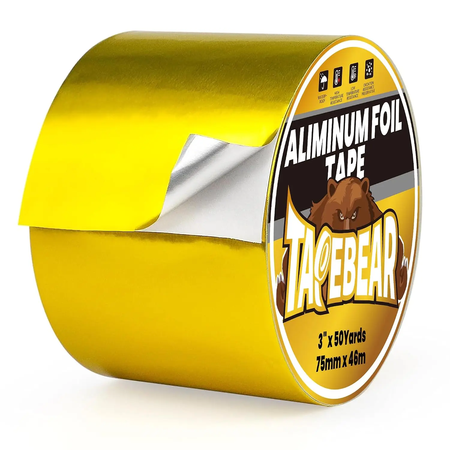 Tape 3" x 150FT, Professional Heat Reflective Tape Foil Duct Heat Shield Heat Resistant Tape for DIY Crafts, HVAC Ductwork, Dryer Vent, Exhaust Hose, Pipe Metal Repair