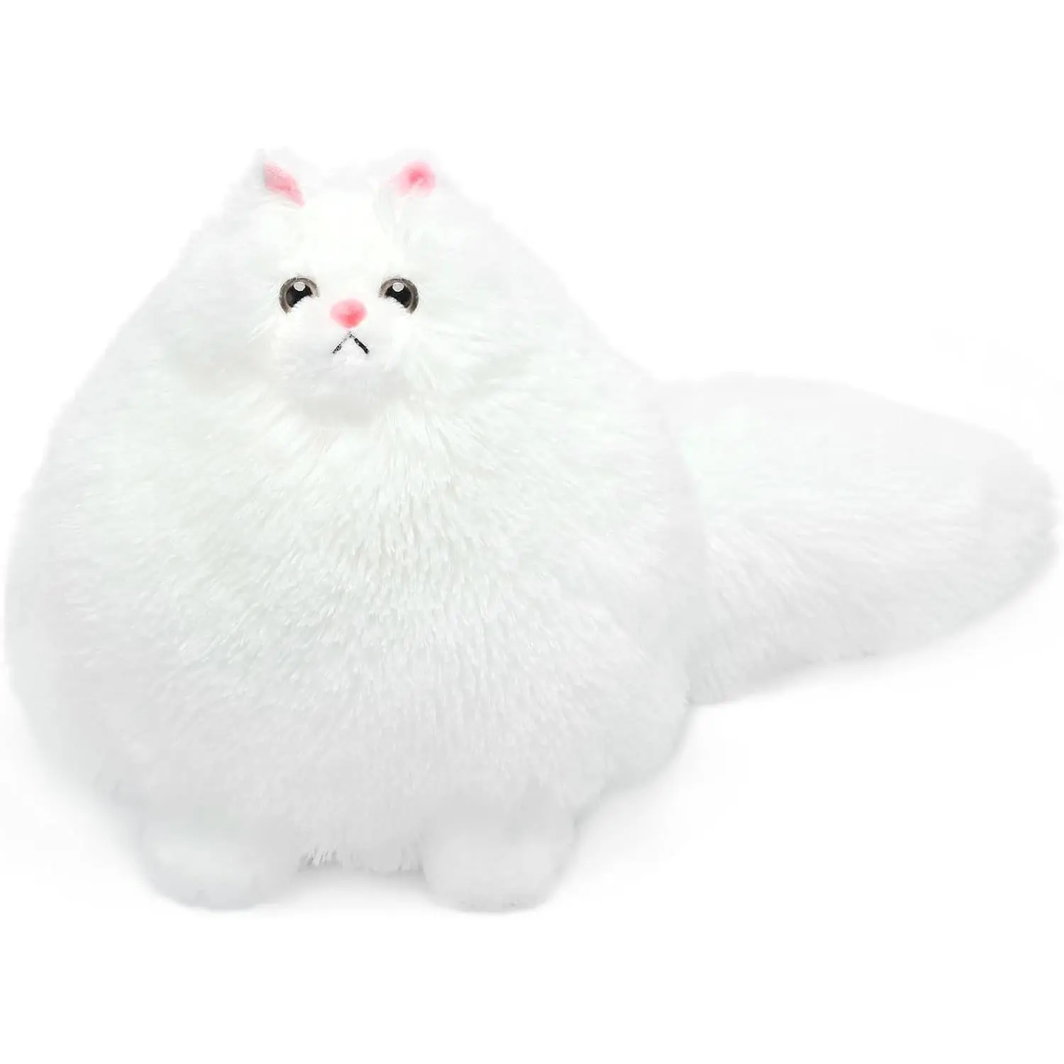 Plush Cat Stuffed Animal Toy, 10in White Stuffed Cat for Girls | Cute, Soft, Chubby , Eco-Friendly, Warm Companionship, Ideal for Kids' Birthday & Holiday Gifts