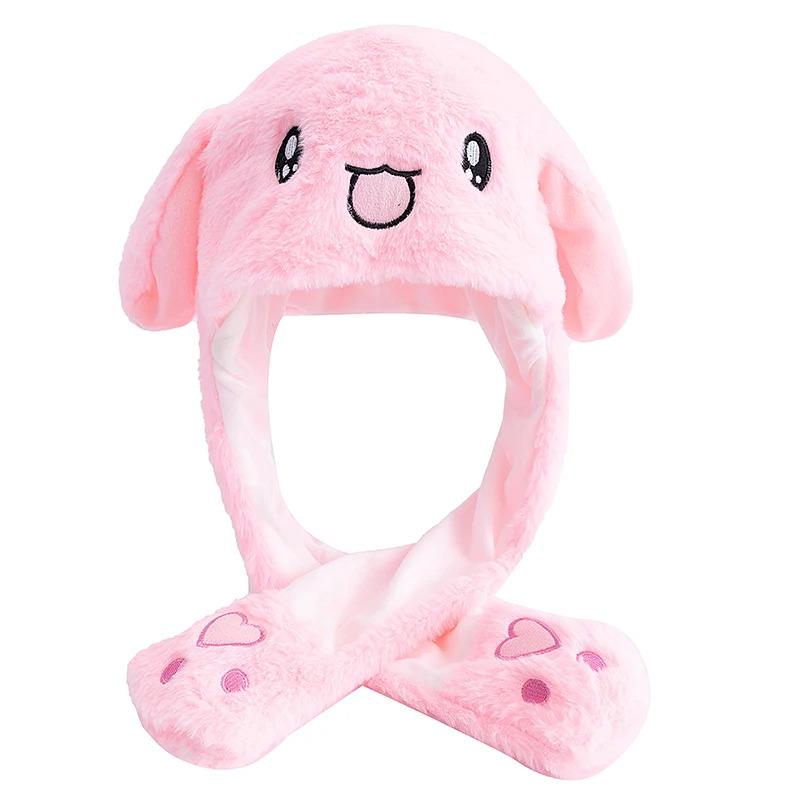 New Style Cute Ear Moving Up Cap Women Girls Funny Hat Rabbits Style Ears Plush Winter Lovely Hat ﻿