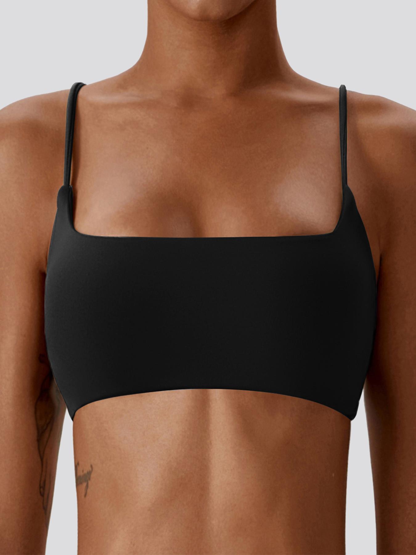 Women's Solid Wireless Sports, Breathable Comfortable Quick Drying Bra, Ladies Sportswear for Yoga Gym Wireless Sports Bras