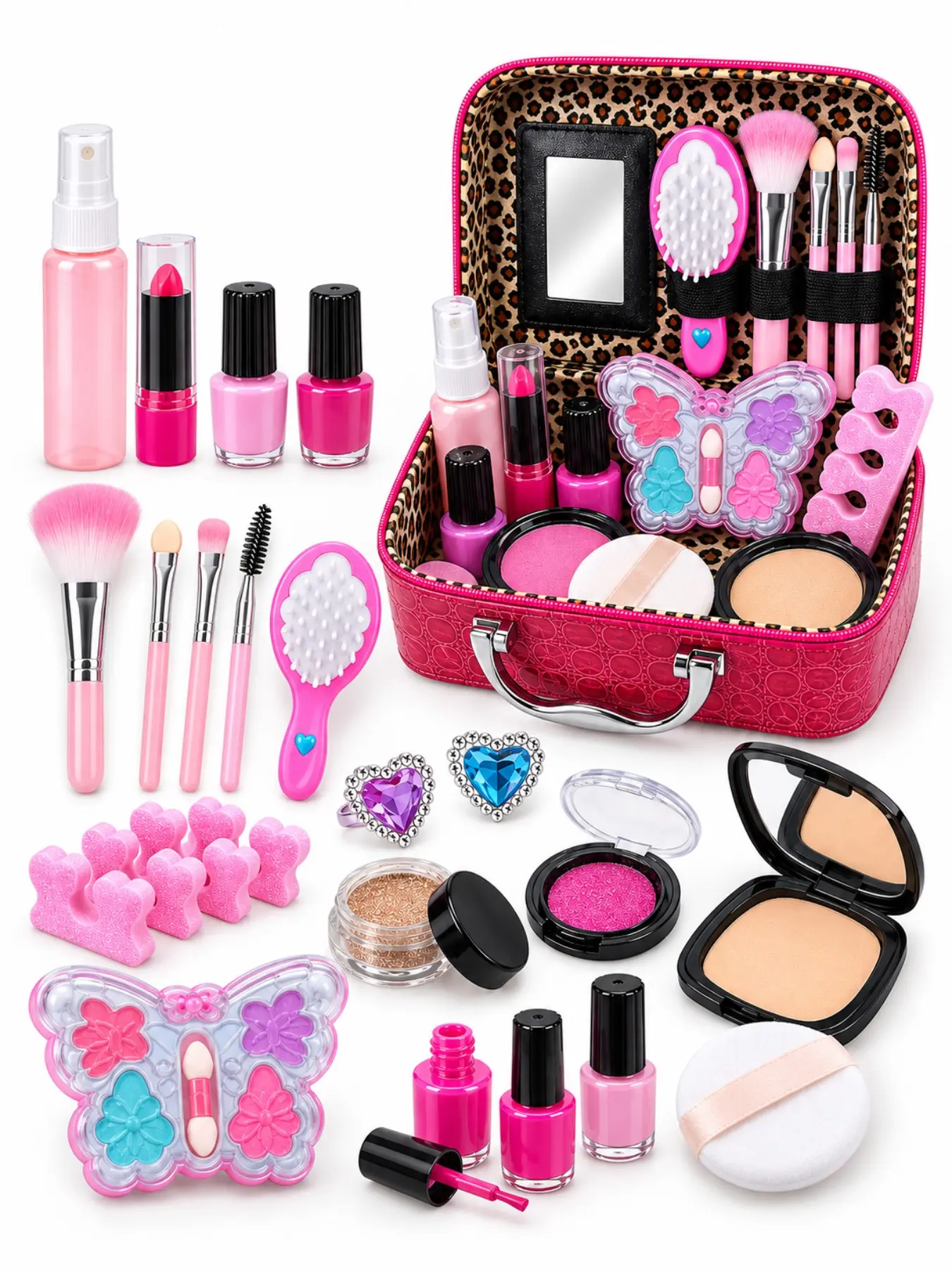 Makeup Set, Handbag + 21 Pieces, Perfect Gift for Birthday and Christmas, Ideal for Kids Aged 3+, Fun Imaginary Makeup