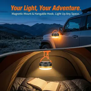 Best-selling portable mini LED camping light for home and outdoor use – rechargeable and magnetic.