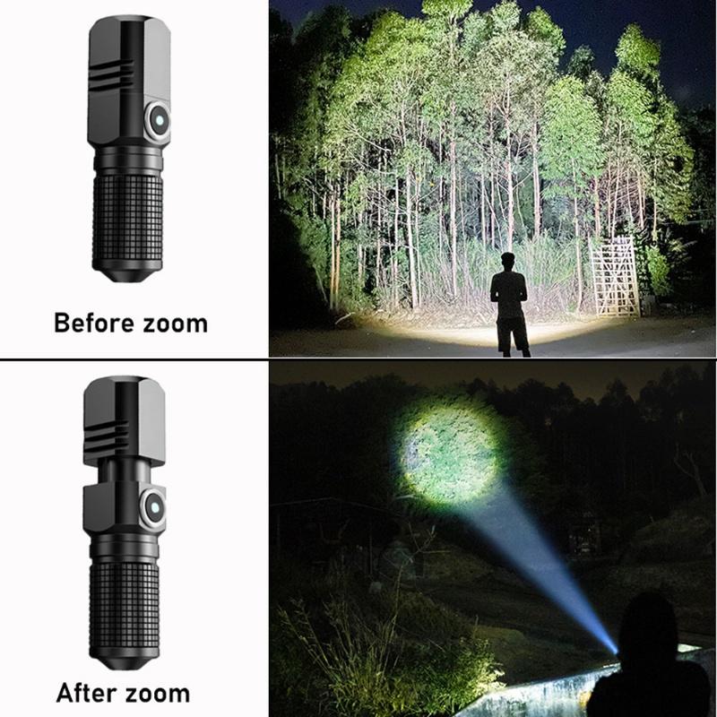 10000 LM mini powerful led flashlight xhp50 built-in battery 3 modes usb rechargeable flashlights flash light edc torch lamp