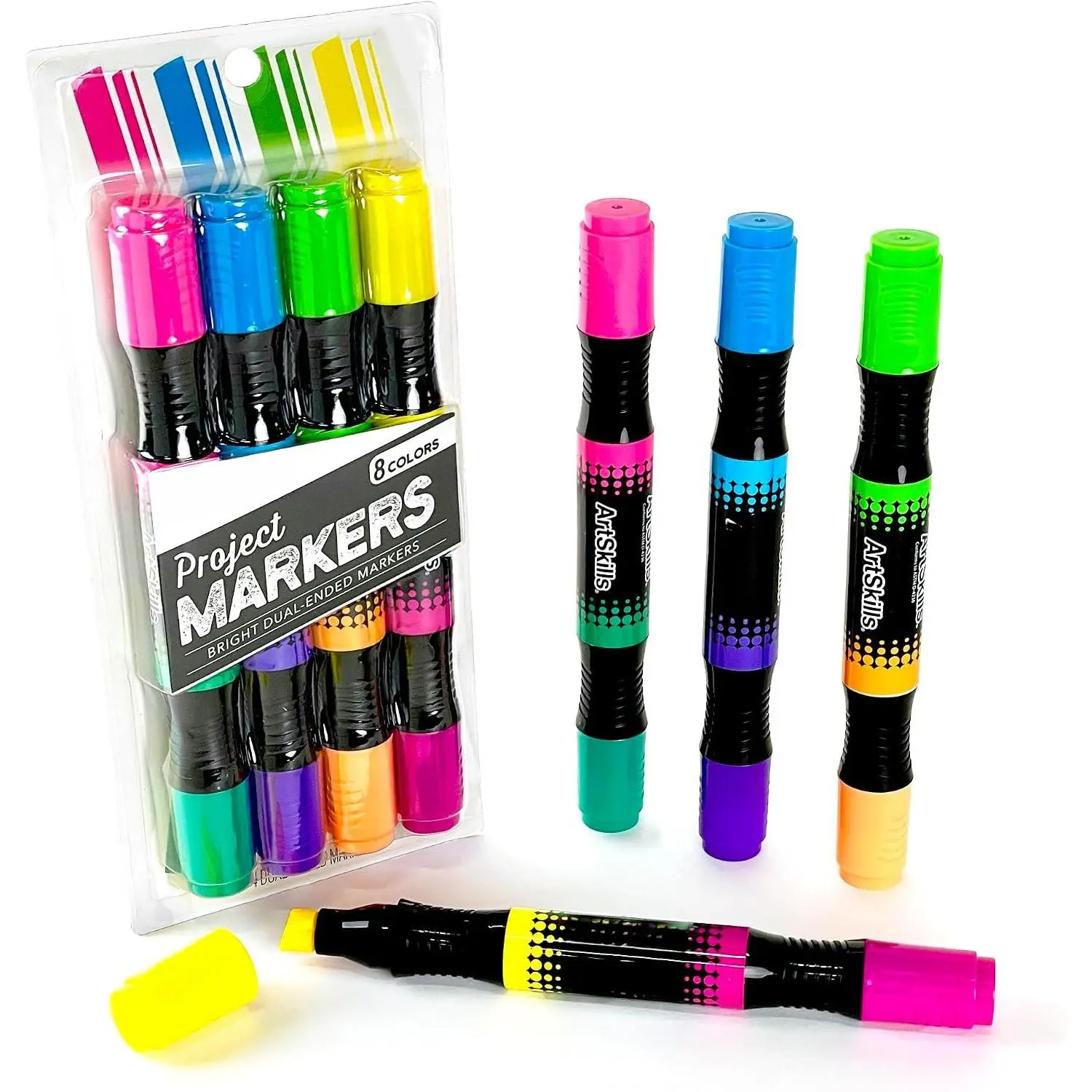 Poster Markers for , Neon Chisel Tip Markers, -Tips, 8 Neon Colors, 4ct