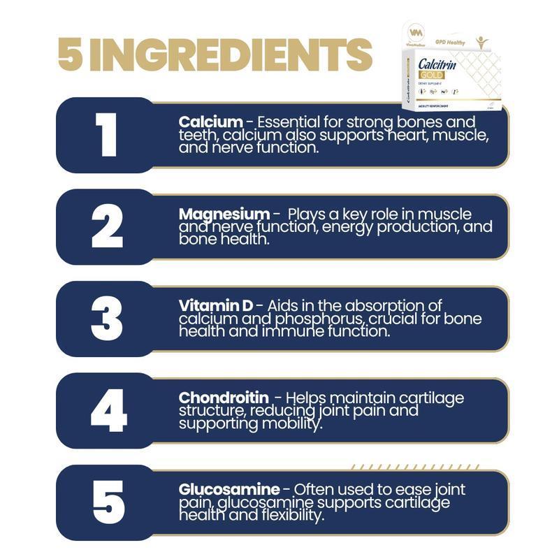 Dietary Supplement  Mobility Reinforcement,Calcitrin Gold  60 Tablets