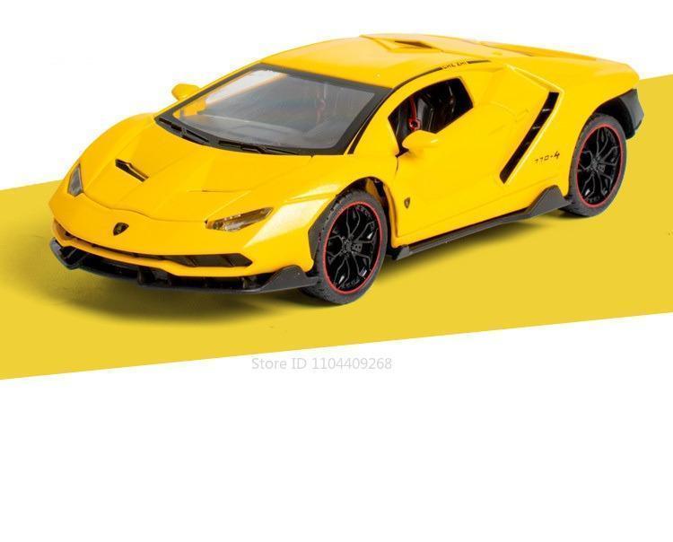 1:24 Scale Lambor LP770 Revuelto Sports Car Model Toy Alloy Diecast Sound Light Supercar Vehicles Models Boys Birthday Gifts