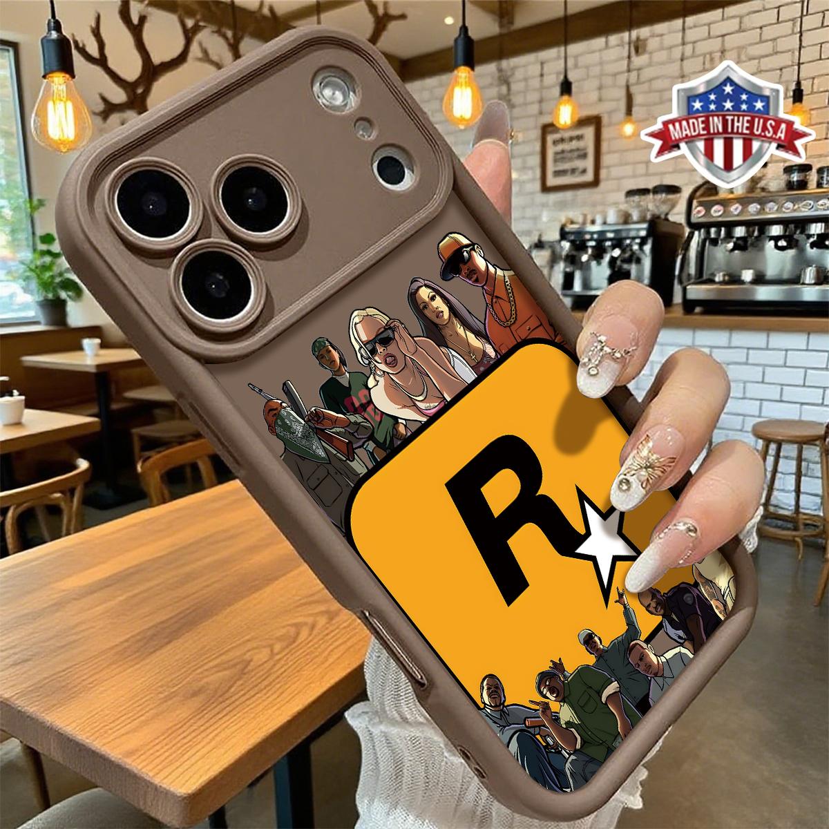 Cool Rockstar Style Phone Case for iPhone 17 16 15 14 Pro Max 13 12 11 XR XS Plus Shockproof Anti Scratch Protective Slim TPU Cover