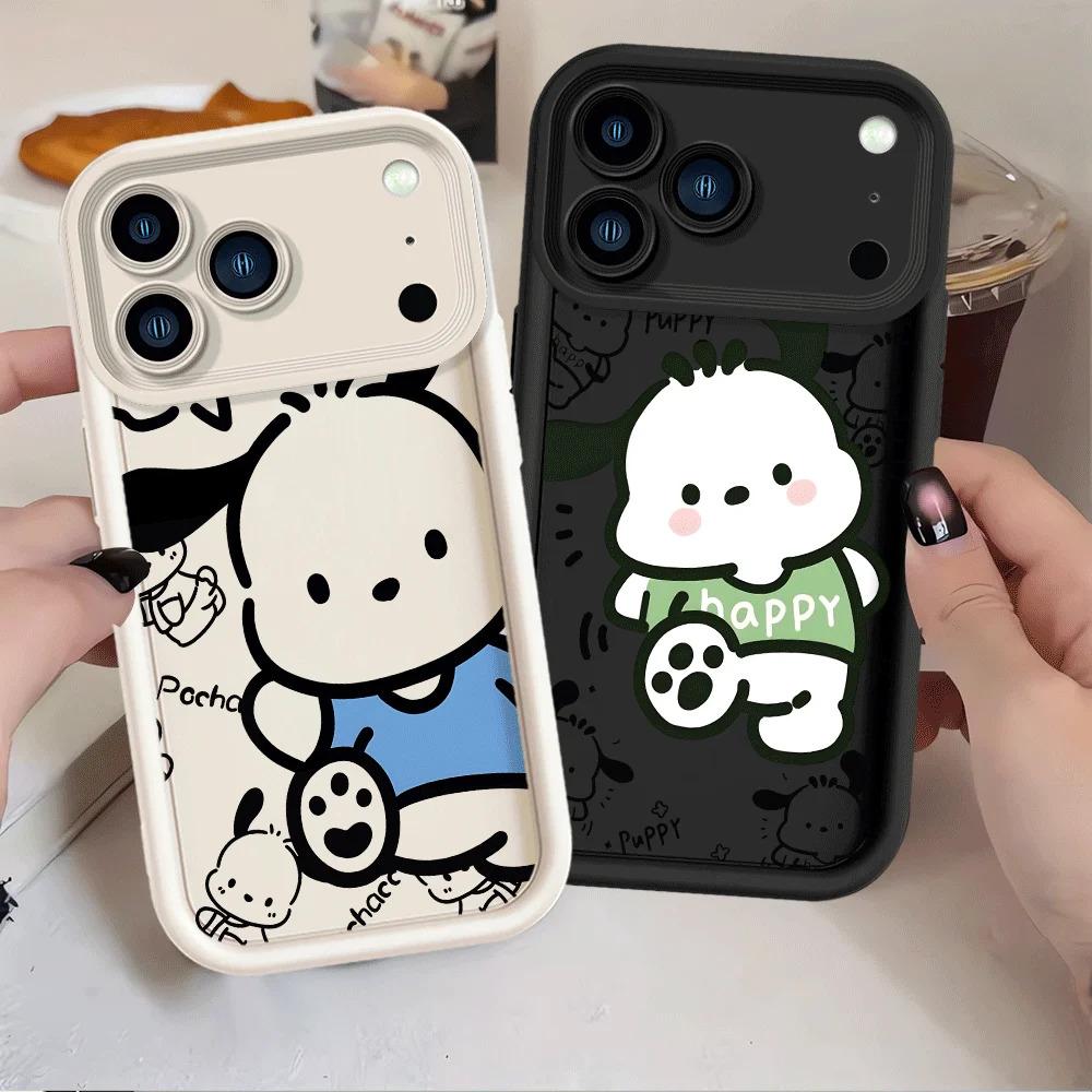 Soft Shell Case for iPhone 16e XS Max 17 Air XR 15 16 14 Plus 13 12 11 Pro Max Sanrio Cute Pochacco