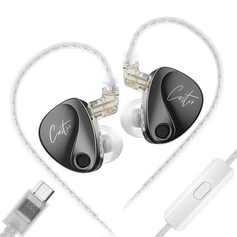 Kz Castor Pro Tunable In-Ear Monitor, HiFi Improved Bass, Dual-Dynamic Driver, Gaming Deep Bass Earbuds, Iem Earphones, In Ear Headphones with 2pin-C Detachable Cable