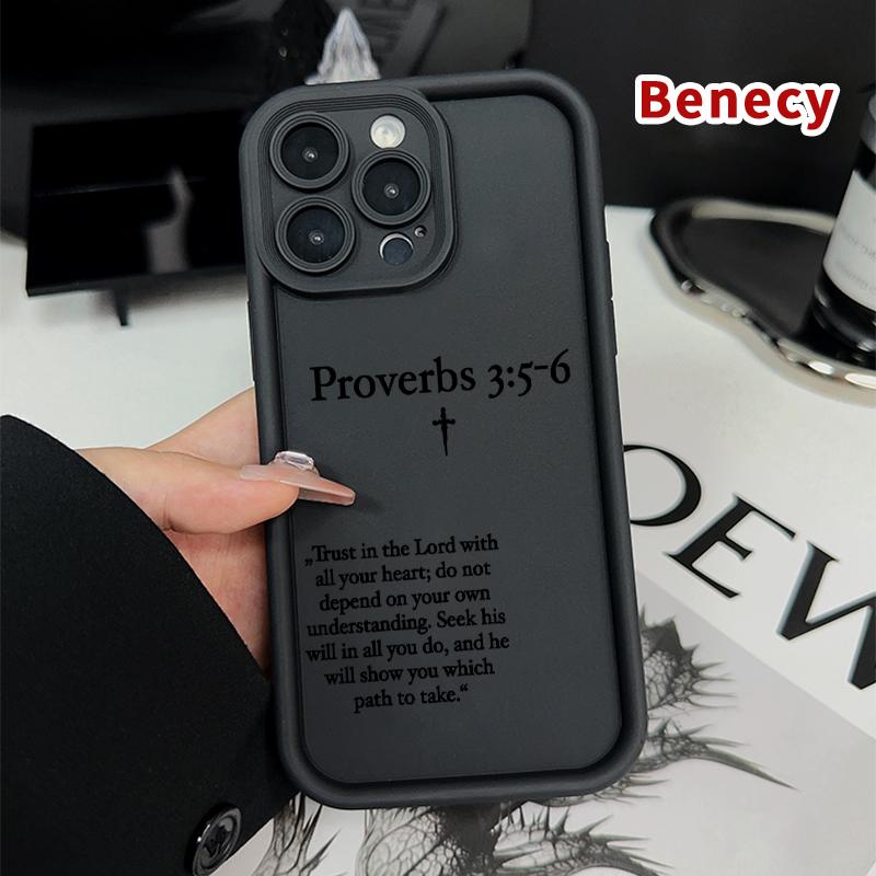 Compatible for iPhone 16 15 Pro Max Plus 14 13 12 11 X XR E Excerpts From Minimalist Proverbs Rugged Durable shockproof Anti-Scratch soft Silicone case