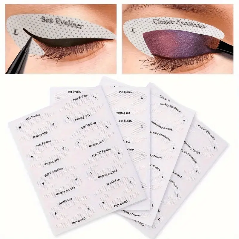 4 Sheets Eye Shadow/liner Makeup Template Stickers, Portable Makeup Tools, Easy Peel-Off, No Smudge, Ideal for Beginners & Professionals, Essential for Makeup Enthusiasts, Cosmetics Makeup Tool, Makeup Accessories