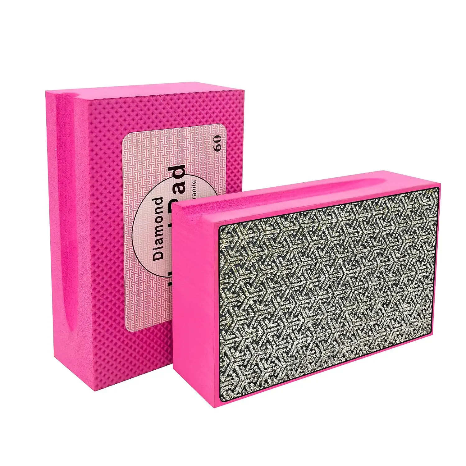 Hand Polishing Pads,60 Grit  Sanding Pads with  Backing Tile Tools Polishing Pad Sanding Block Polishing forGlass  Ceramic Marble Metal 1 count