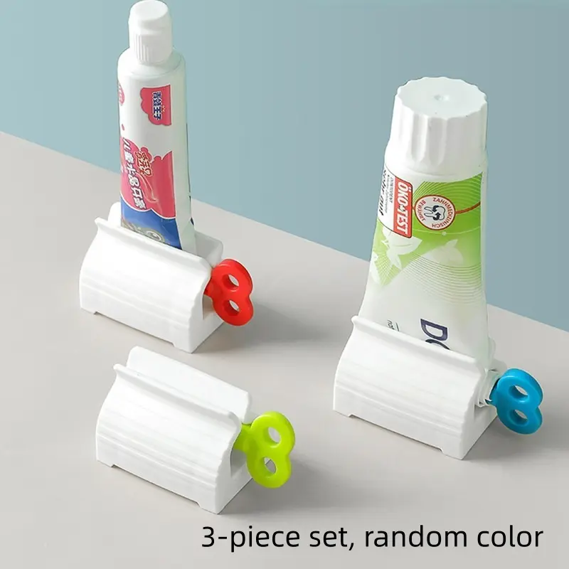 3 Toothpaste Dispensors, Count Rolling Tube Toothpaste Extruder, Bathroom Gift Handheld Plastic Aluminum Tool, Manual Toothpaste Drier