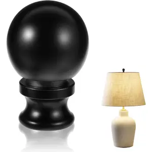 Black Lamp Finials 1-1/2 Inch Oil Rubbed Black Ball Knob Lamp Shade Lighting Lamps Finials Decorative Knob Topper Decoration for Harp Holder Table Lamps