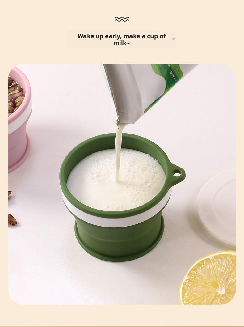 New Silicone Foldable Water Cup with Hook Portable Travel Coffee Mug Outdoor Camping Hiking Teethbrush Cup for Business Trip