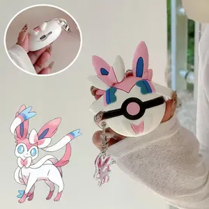 Pokemon Sylveon Earphone Case for AirPods 1/2 3 4 Pro Cartoon Silicone Headphone Protective Cover Accessories with Pendant