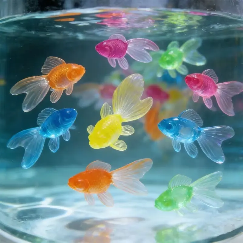 20pcs Goldfish Floating Set with Tail Decor, Realistic Plastic Material, Indoor/outdoor Use, Battery-Free, Perfect for Pool Parties and Bathtub Fun