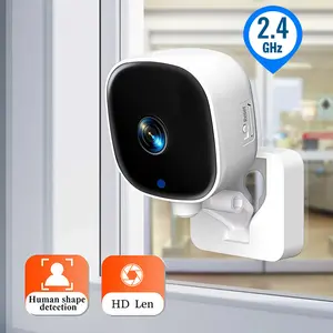 Indoor Security Camera, Stable 2.4G WiFi, Intelligent Motion Detection, Two Way Audio, Multi User Share, TF Card Cloud Storage, Simple Adhesive Mount, For All Indoor Household Monitoring, Wireless Security Camera