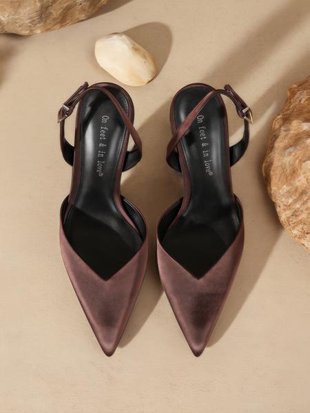 Women's Elegant Stilettos, Pointed Toe High Heels, Satin Upper Material, Rubber Sole, All Season Fashion Shoes