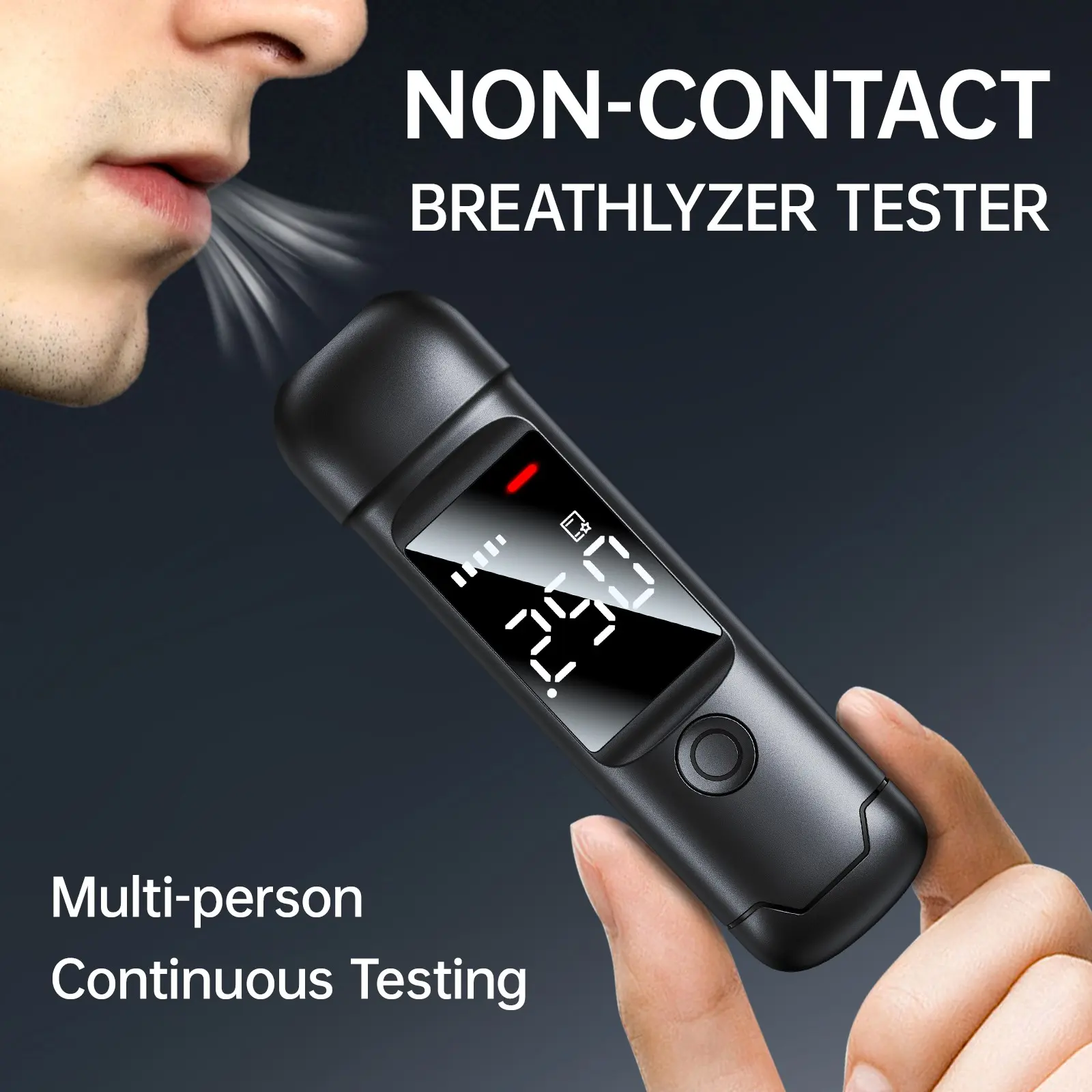 Portable Digital Breathalyzer Detector with LCD Screen, USB-C Rechargeable Alcohol Tester with Accuracy and Detection, Pocket-Sized for Home, Personal, or Professional Use