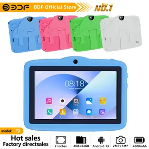 Educational Tablet, 7-Inch Android 13, 4GB RAM 64GB Storage, Quad-Core Processor, HD Screen, Dual Cameras, Long Battery Life