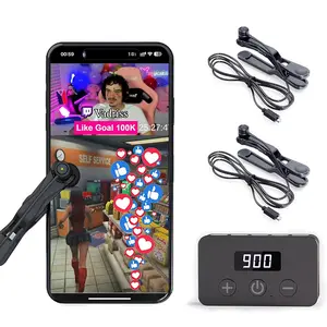 Auto Clicker Adjustable Click Speed Max 50 Clicks Per Second Connect Up to 5 Click Heads Ideal for Gaming Live Broadcasts Likes Reward (Auto Clicker*1 + Click Head*2)