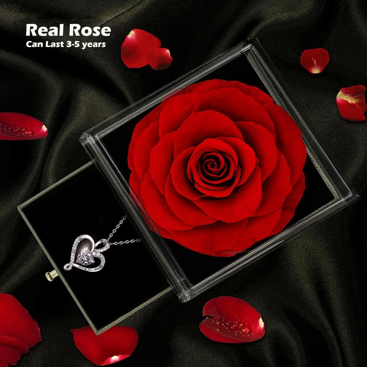SUNDAY MIRTH Forever Red Rose  Box,Eternal Flower, Preserved Rose, Infinity Real Rose  for Girlfriend, Women, Mom, Wife on Christmas, Valentine's Day, Mother's Day, Birthday, Anniversary, Thanksgiving