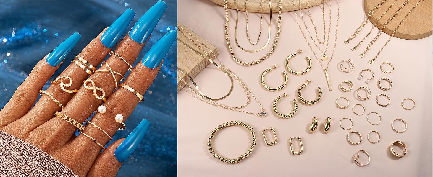 FASACCO Jewelry Sets for Women Trendy Accessories Necklace and Bracelet set Jewelry Pack