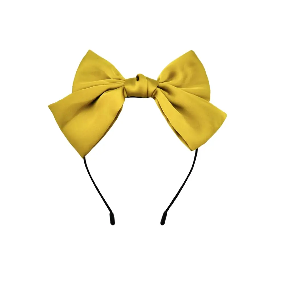 Birthday Christmas Hair Accessories for Women Girls Yellow Bow Headbands Large Knot Bow Headband for Women Double Layer Bowknot Hair Bands  Bows No Slip Bowknot