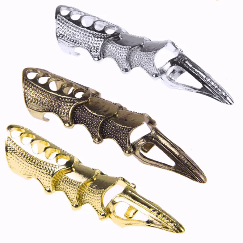 Vintage Armor Knuckle Ring, Creative Statement Index Finger Ring, Retro Joint Finger Jewelry, Unique Stylish Adjustable Ring for Daily Outfit & Party