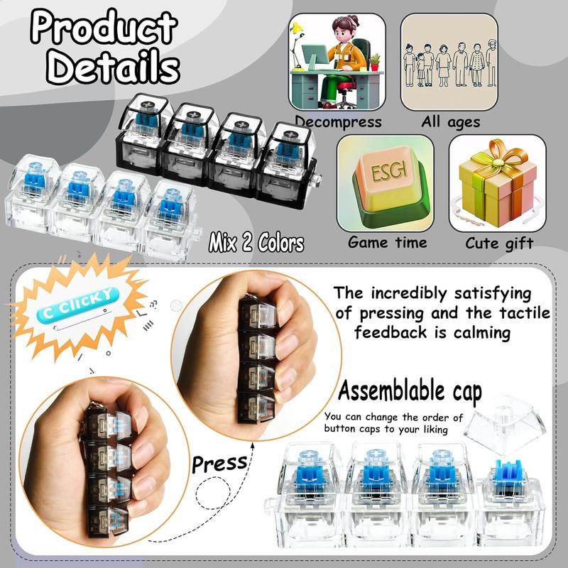 Keyboard Fidget Toy for Adults Clicker Keyboard Light Up, Creamy & Clicky Keyboard Fidget Keychain Adults Keyboard Clicker Sensory Toys for Anxiety Stress Relief Keyboard Fidget Toy for Adults Clicker Keyboard Light Up, Creamy & Clicky Keyboard Fidget Keychain Adults Keyboard Clicker Sensory Toys for Anxiety Stress Relief