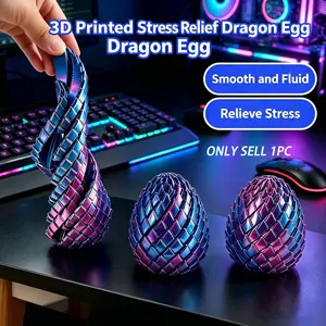 Creative Stress Relief Dragon Egg Toy, 3D Printed Transformable Fidget Toy, Office Student Anxiety Relief, Fidgets For Anxiety, Magic Smooth Time Killer, Sensory Squeeze Eggs, Pressure Relief Toy