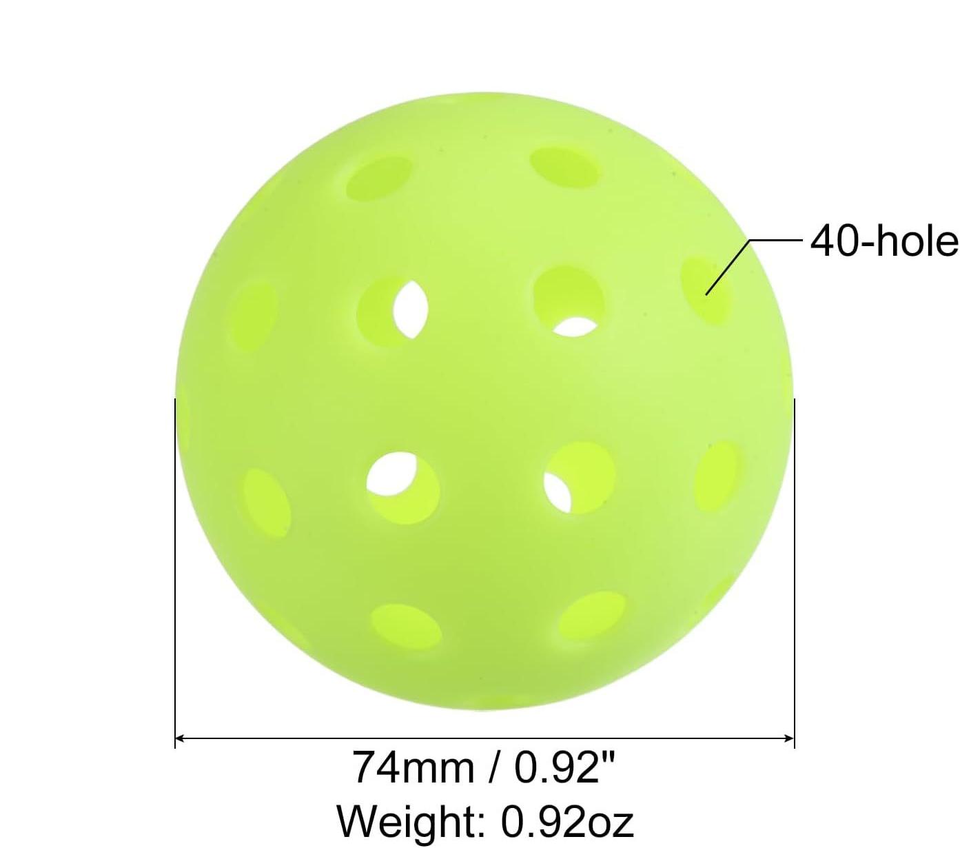 Pickleballs 40 holes, fluorescent glow-in-the-dark pickleballs, high elasticity, for night training
