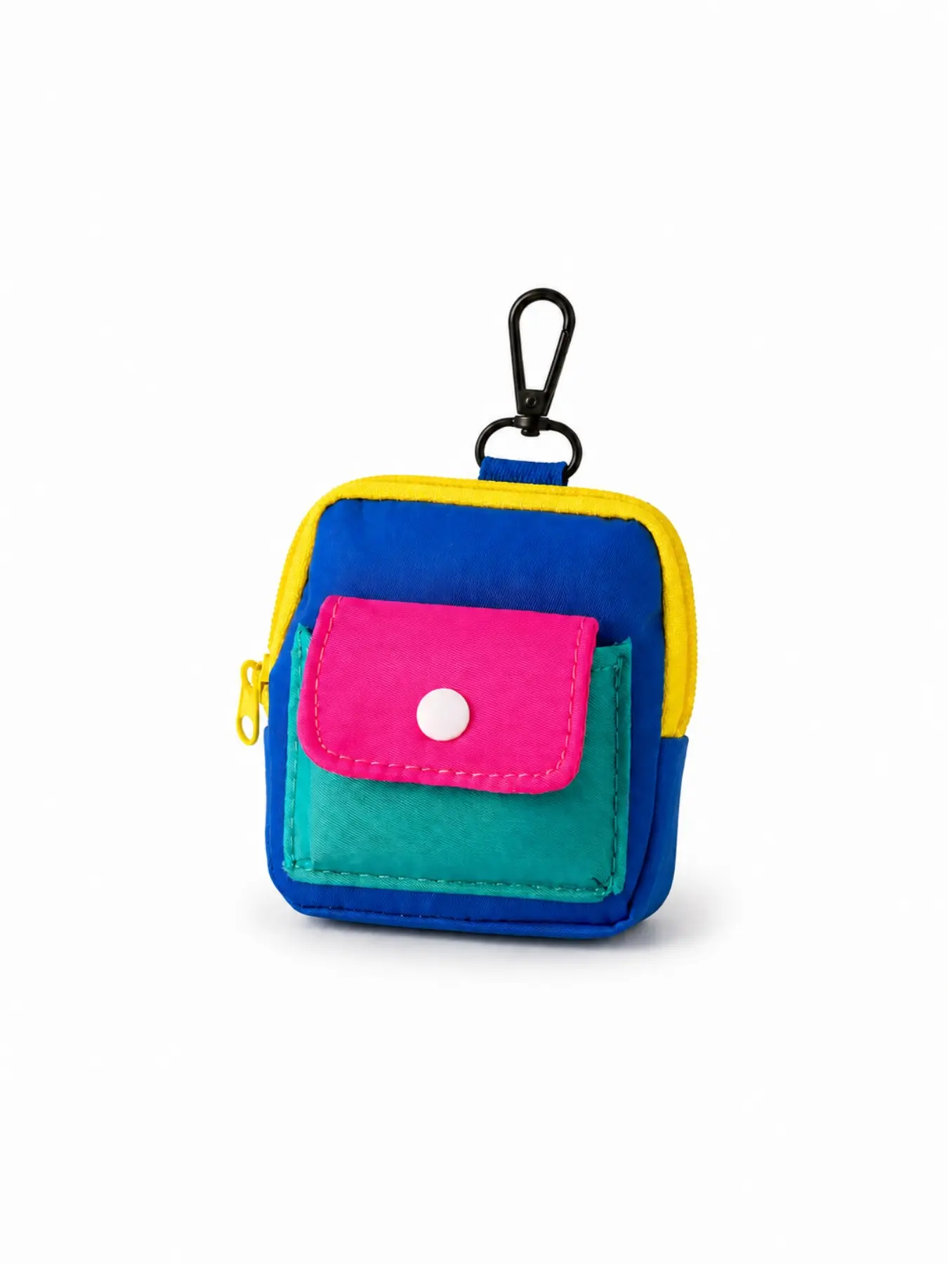 40g Lightweight Mini Keychain Bag, Backpack Key Ring Wallet, Zipper Main Pocket + Snap Front Pocket, Portable Storage for Earphones, Keys, Cash, Cards, Keychain Cute