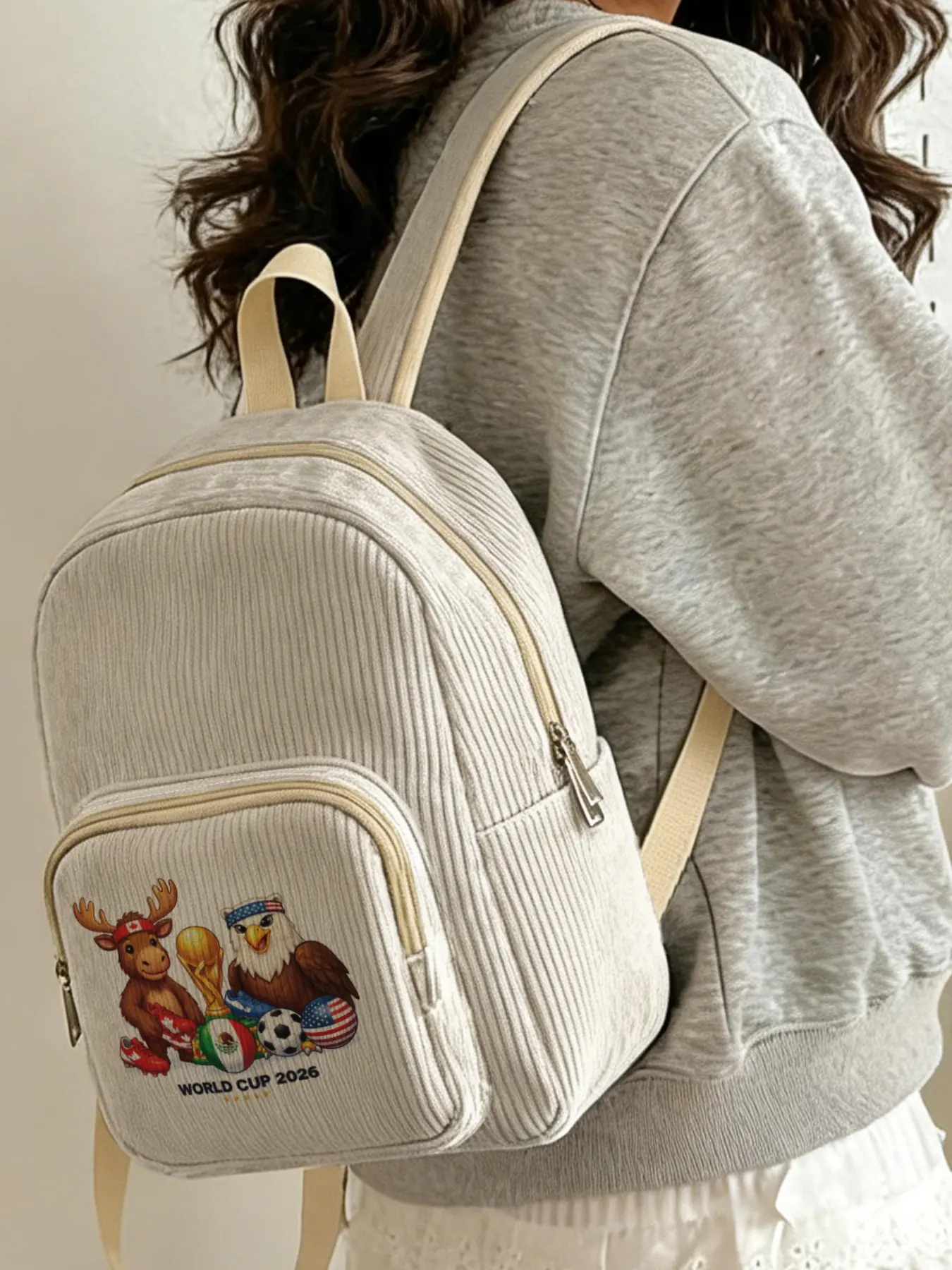 Women's Backpack with 2D Print Design, Lightweight & Layered Storage, Ideal for School, Shopping, Short Trips, Casual Style