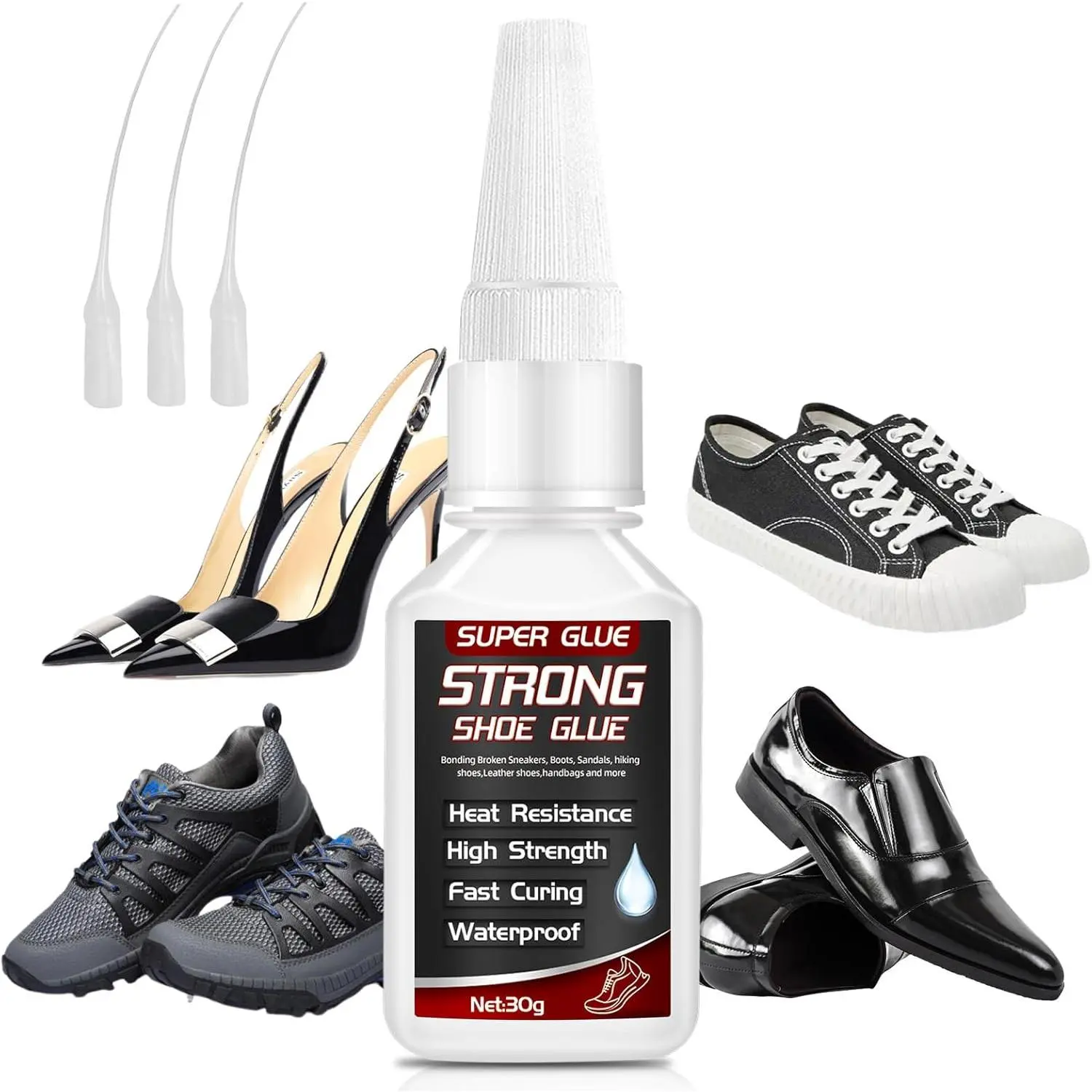 Shoe Glue 30g, Heavy Duty Shoe Glue Sole Repair for Boots, Sneakers, and Heels,  and Flexible Adhesive for Durable Repair