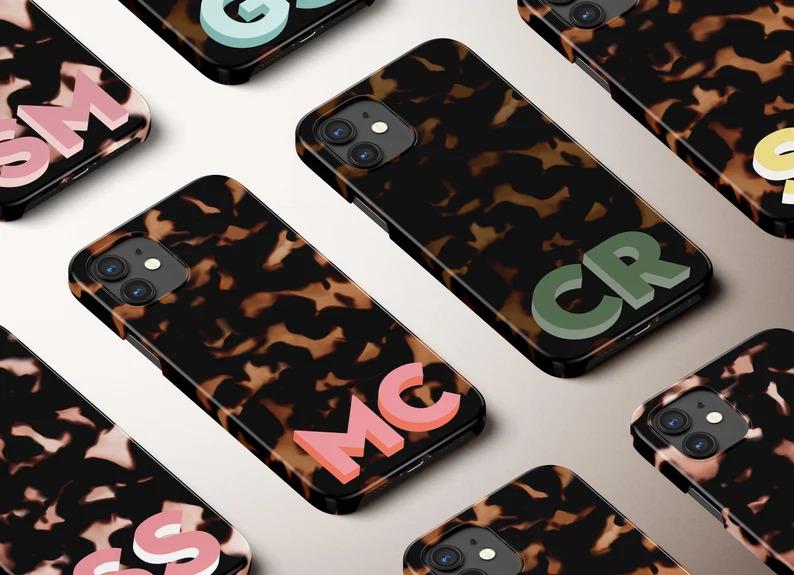 Custom Personalized Monogram Tortoise iPhone Case.Suitable for iPhone 17 Pro Max, 16 Plus, iPhone 15 Pro, iPhone 14 Pro, iPhone 13 Pro, iPhone 12.Holiday gift
