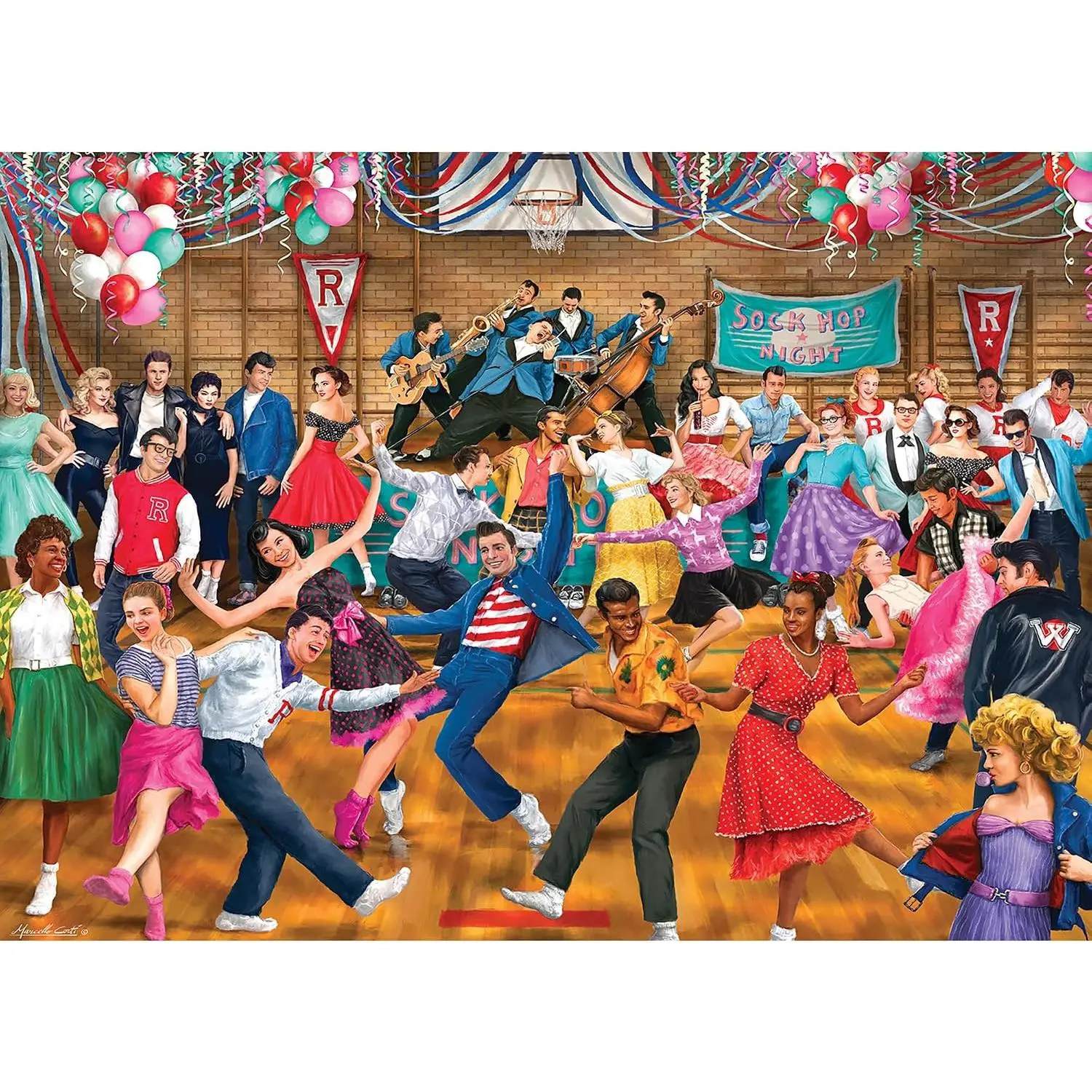 Sock Hop - 750 Piece Jigsaw Puzzle for Adults