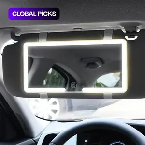 Car Sun Visor Makeup Mirror - LED Touch-Screen with Adjustable Brightness - Rechargeable HD Clarity Vanity Mirror for Car Interior - Car Essentials #TOP PICKS