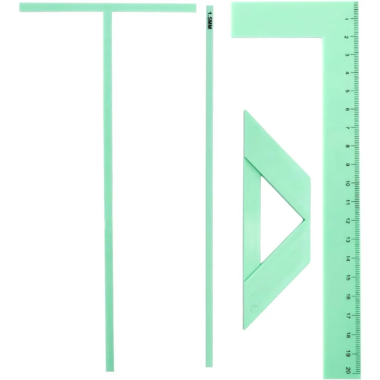 4 Pack Book Binding Tools with T-Ruler & Alignment Guides for Covers | Green Cover Making Rulers with T-Ruler & Alignment Guides for DIY Notebooks, Scrapbooking, Journal Making & Bookbinding