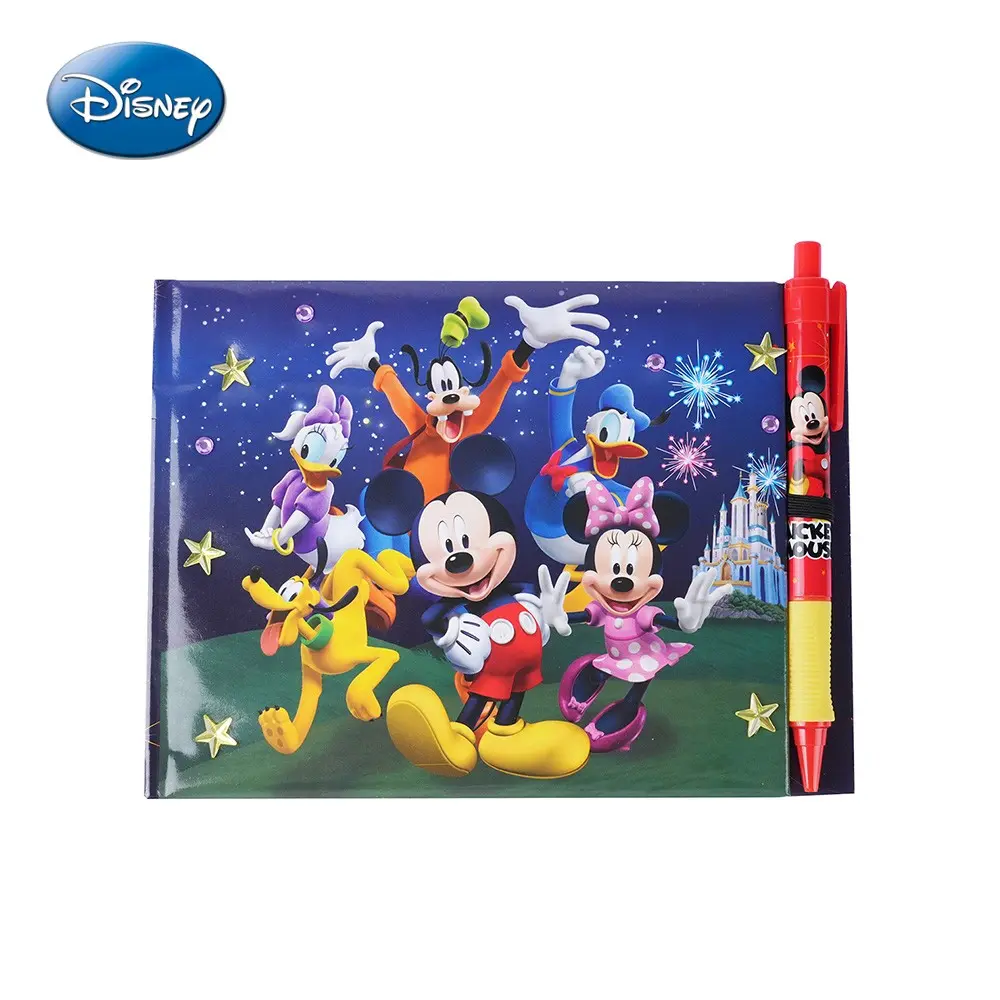 Disney Mickey Mouse Autograph Book with Pen, Minnie Friends Photo Album, Cute Sticker Notebook, Kids Birthday Gift, Theme Park Travel Stationery Essentials, Portable Notebook