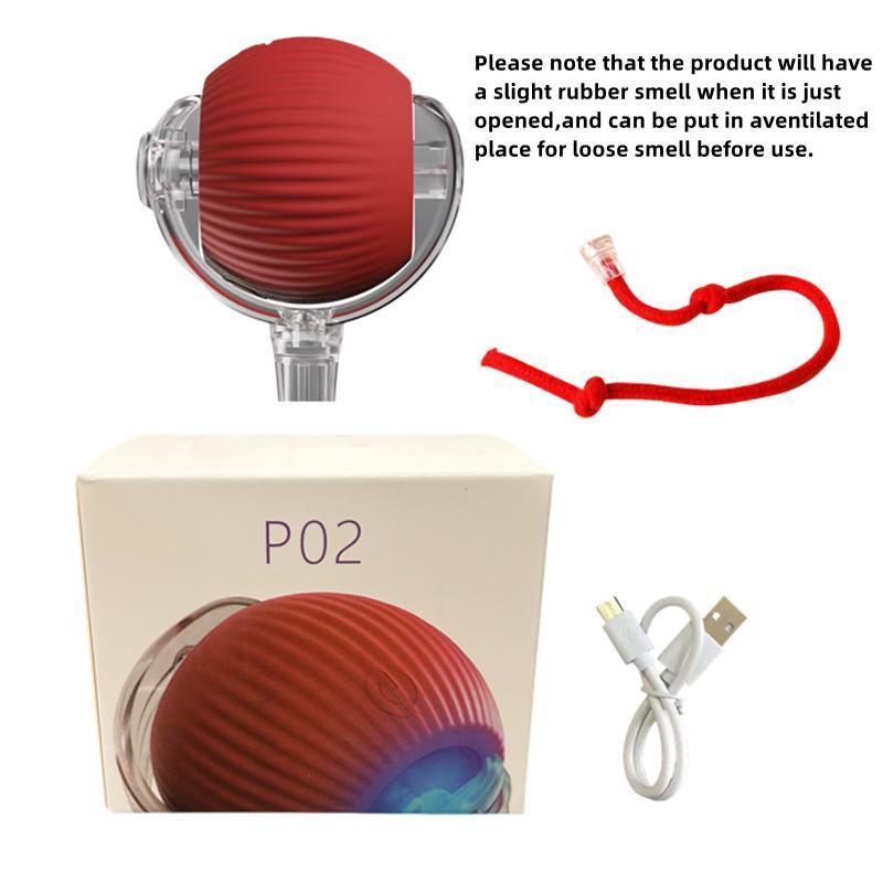 Electric Rolling Cat Ball Toy with Rope, Interactive Cat Teaser Toy, Automatic Ball Toy Pet Supply for Dogs & Cats, Interactive Kitten Wand