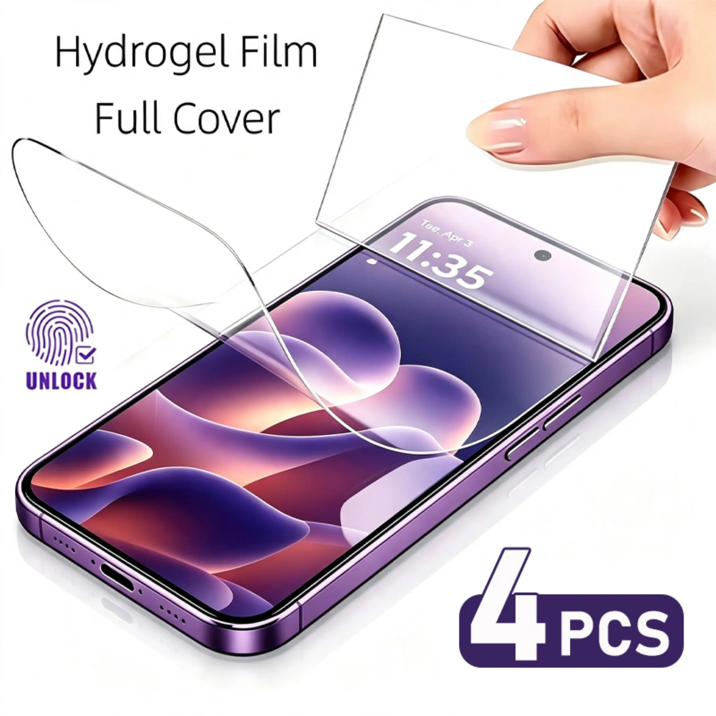 4Pcs HD Hydrogel Film Suitable For Motorola Edge 70 70 Pro 70 Fusion 70 Fusion+ 60 60 Pro 60 Fusion 60 Neo 50 Pro 50 Fusion Full Coverage High Response Scratch Resistant Anti Fingerprint Phone Screen Protectors