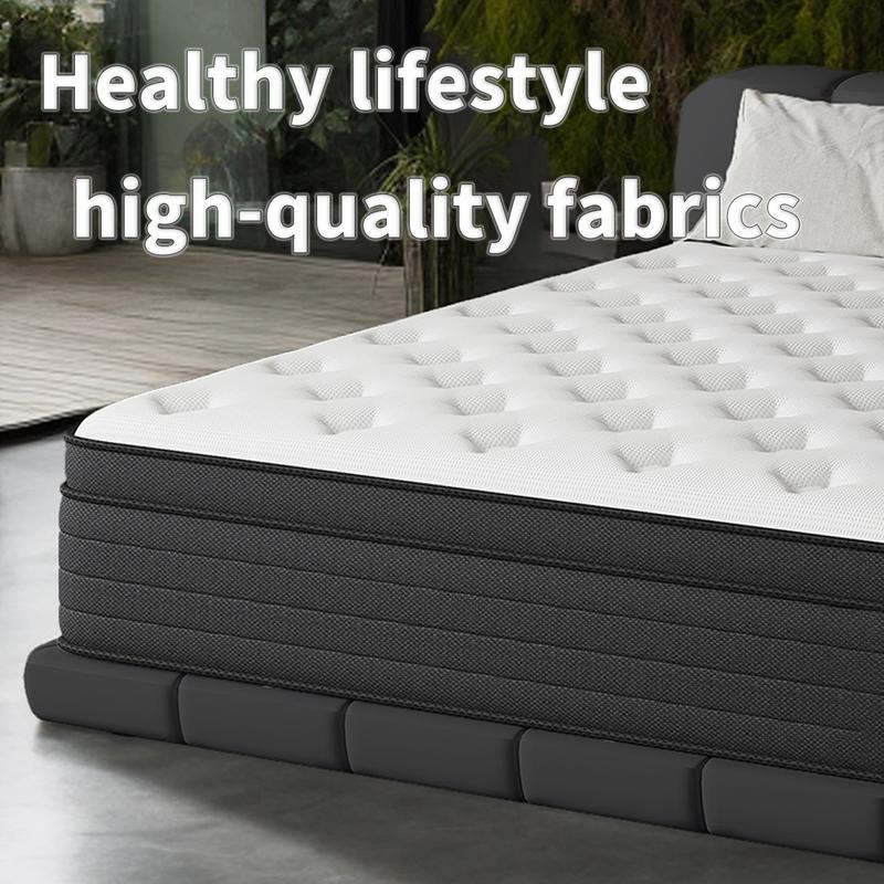 10/12/14 Inch Memory Mattress with Independent Springs, Provides Pressure Relief, Motion Isolation and Firm Edges, Medium Firm, Twin/Full/Queen/King Size