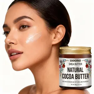 Natural Cocoa Shea Butter, Daily Skin Moisturizer, Suitable for Face and Body, All Skin Types, 80g/2.82oz, Easy Daily Use