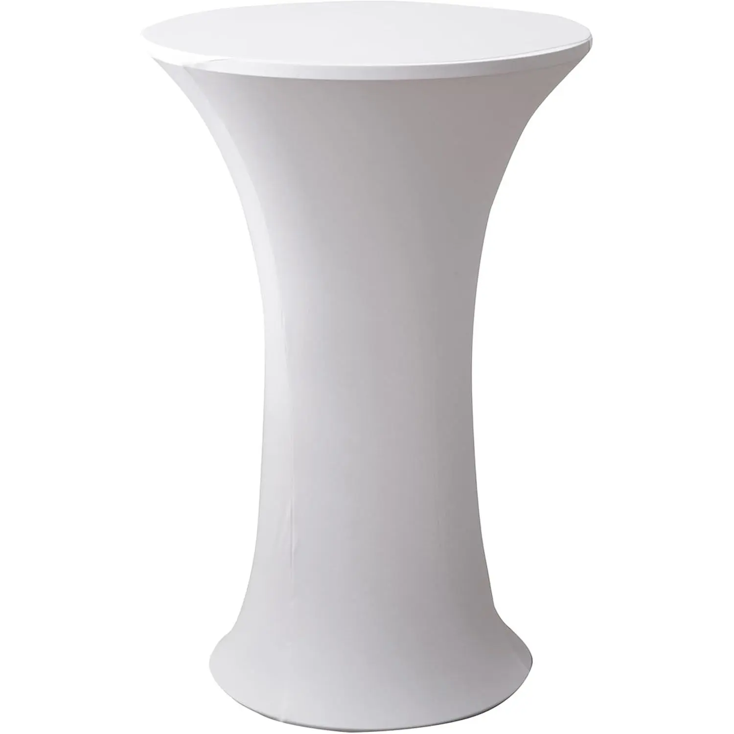 24x43 Inch Round Spandex  Tablecloth, White Elastic Fitted Highboy Bar Table Cloth, High Top Circular Base Adjustable Pub Table Cover for Wedding Pool Party Anniversary