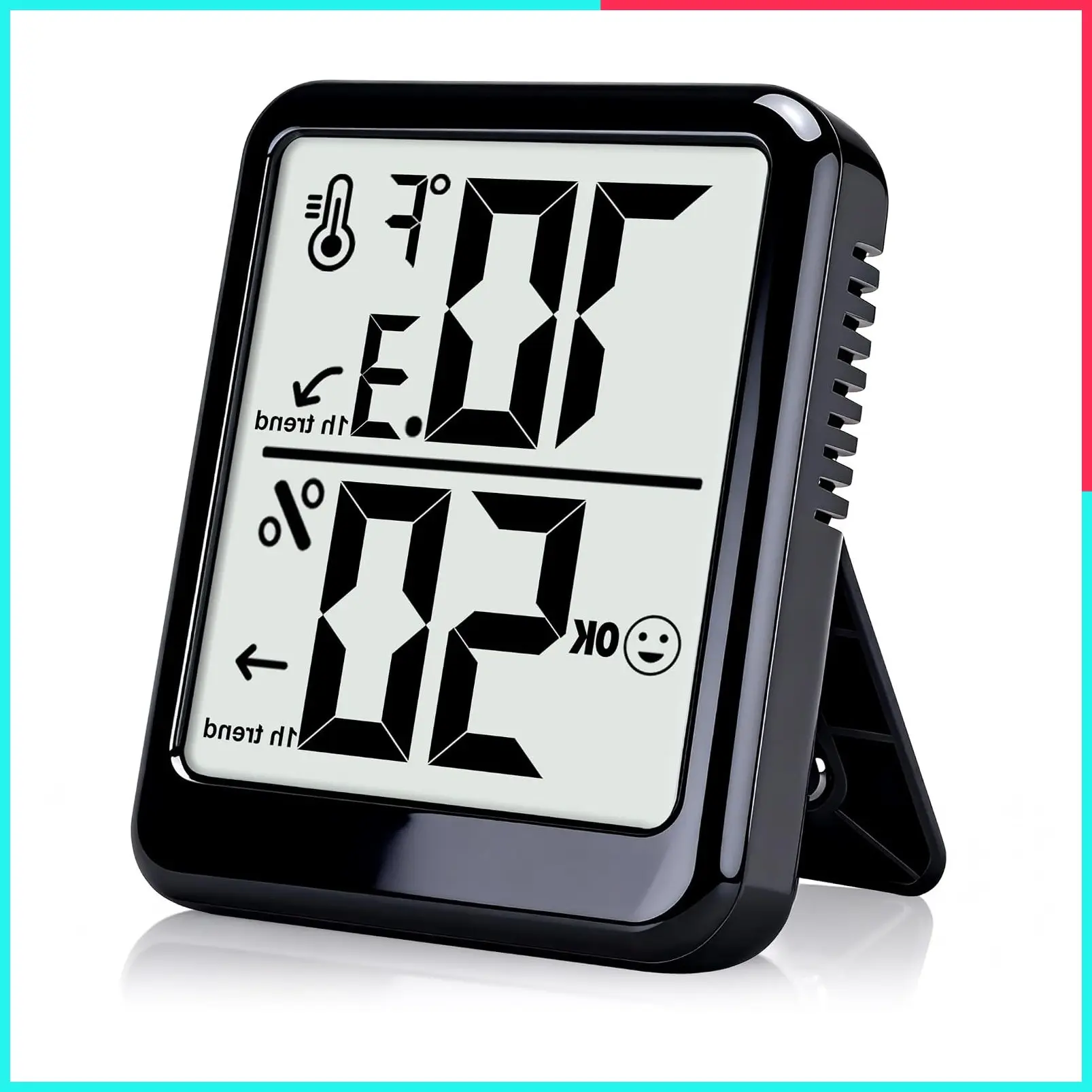 Indoor Digital Thermometer Hygrometer with Accurate Sensor, Fast Refresh, Large Easy-Read Display, ℉/℃ Switchable, AAA Battery Included, Compact for Home, Office, Pet, Plant