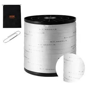 VEVOR Polyester Pull Tape, 1"x 2103' Mule Tape Flat Rope, 6000 lbf Tensile Capacity, Printed Webbing Cable Pulling Tape for Packaging, Gardening, Commercial Electrical, Conduit Work, White