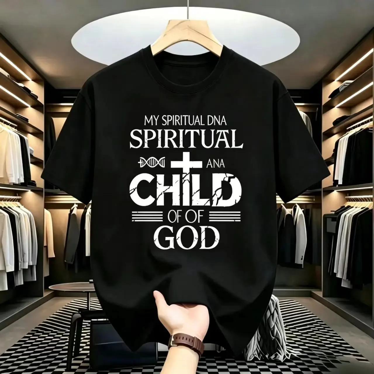 My Spiritual DNA Spiritual Child Of God Cross DNA Christian Faith Religious Graphic T Shirt