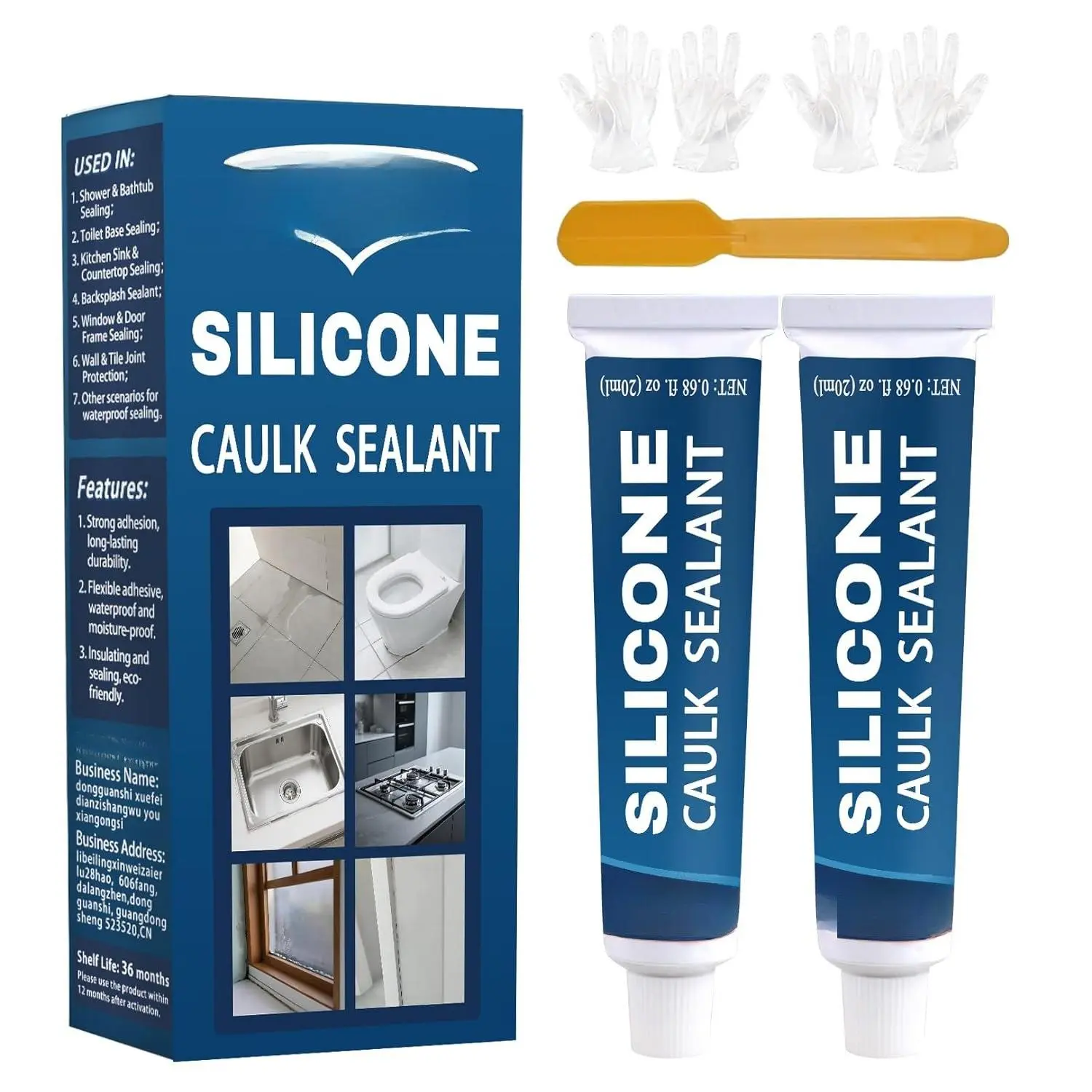 Clear  Sealant Caulk   Caulk  Purpose Stronger Adhesion Sealant for Kitchen and Bathroom, Window, Door 0.71 fl oz * 2Pack